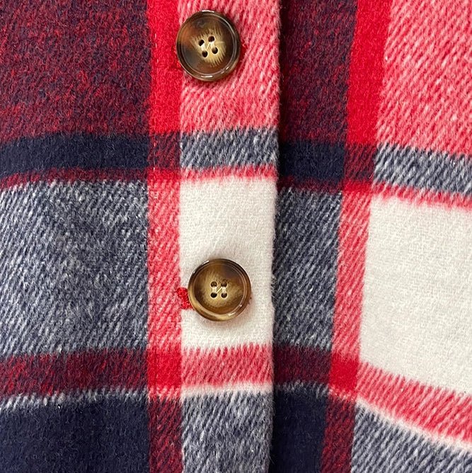 Red Flannel Button Up - 260 Broadway Boutique