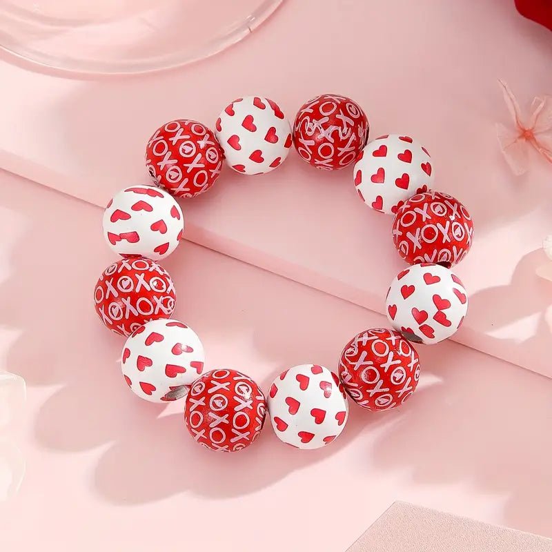 Red Valentines XOXO/Hearts Bracelet - 260 Broadway Boutique