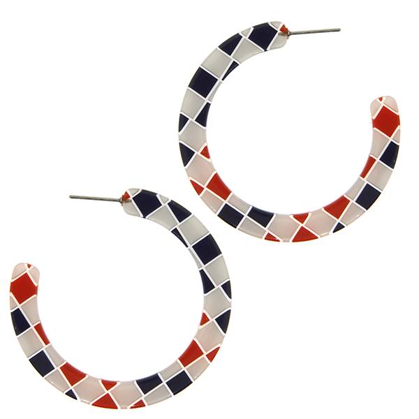 Red, White & Blue Hoop Earrings - 260 Broadway Boutique