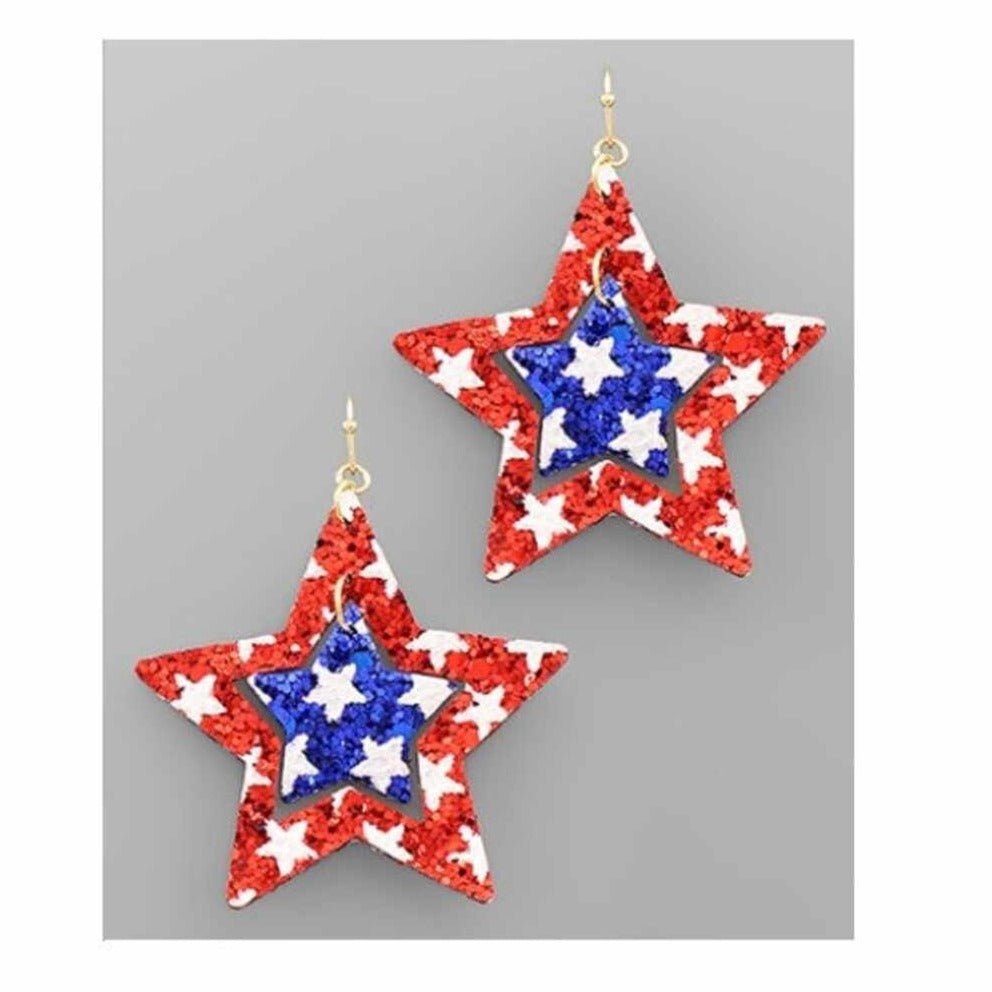 Red, White & Blue Star Earrings - 260 Broadway Boutique