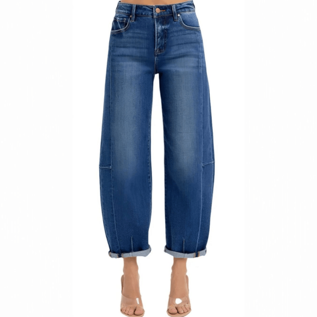 Risen Barrel Jeans In Dark Denim - 260 Broadway Boutique