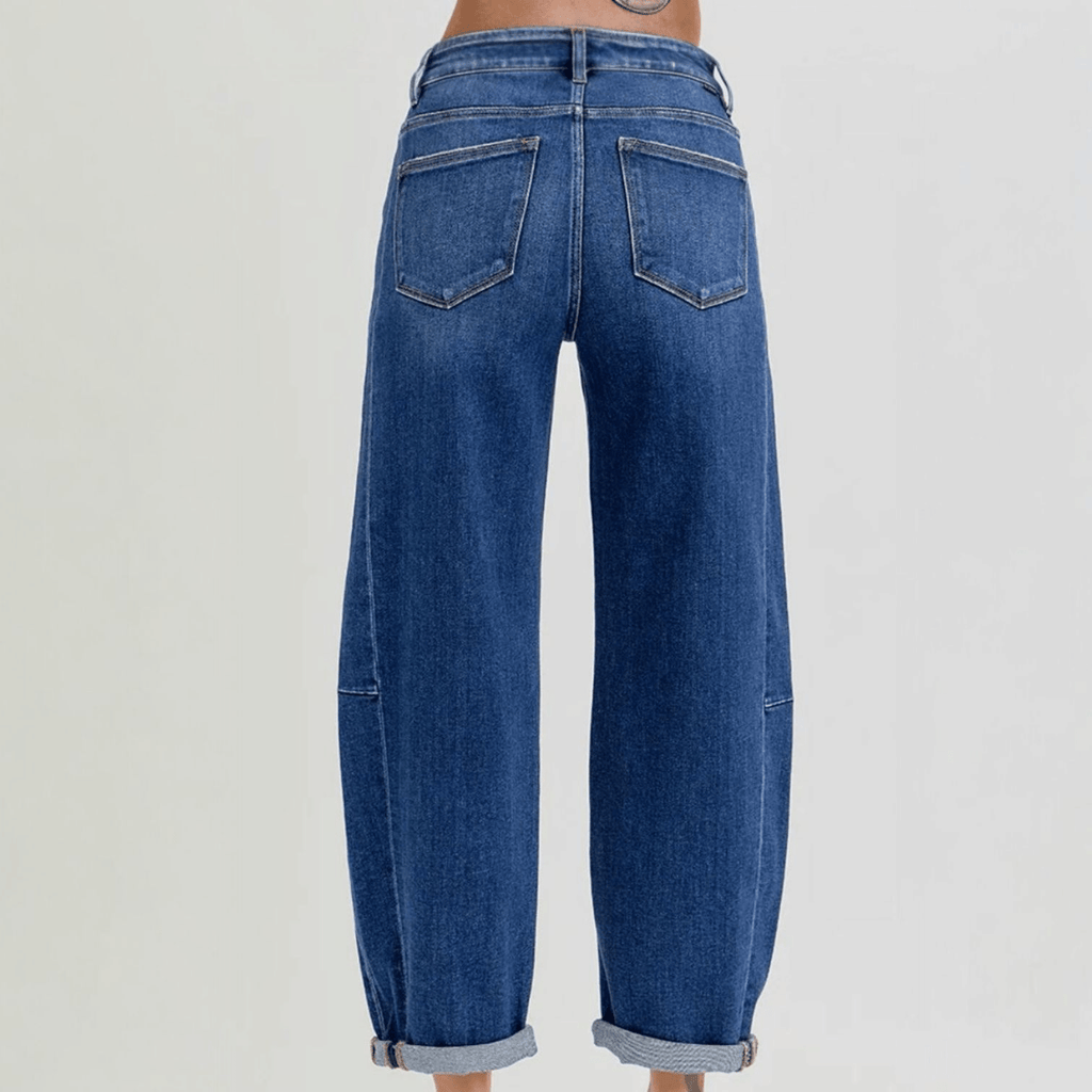 Risen Barrel Jeans In Dark Denim - 260 Broadway Boutique