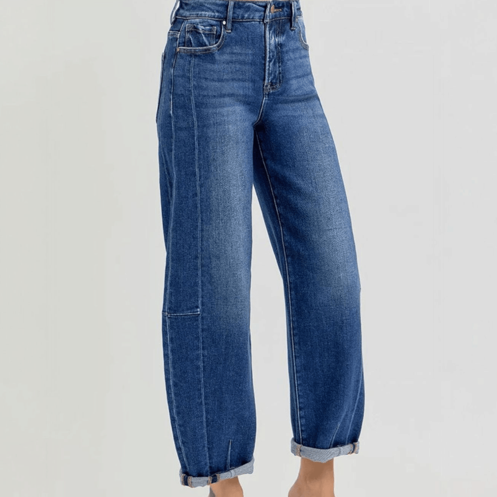 Risen Barrel Jeans In Dark Denim - 260 Broadway Boutique