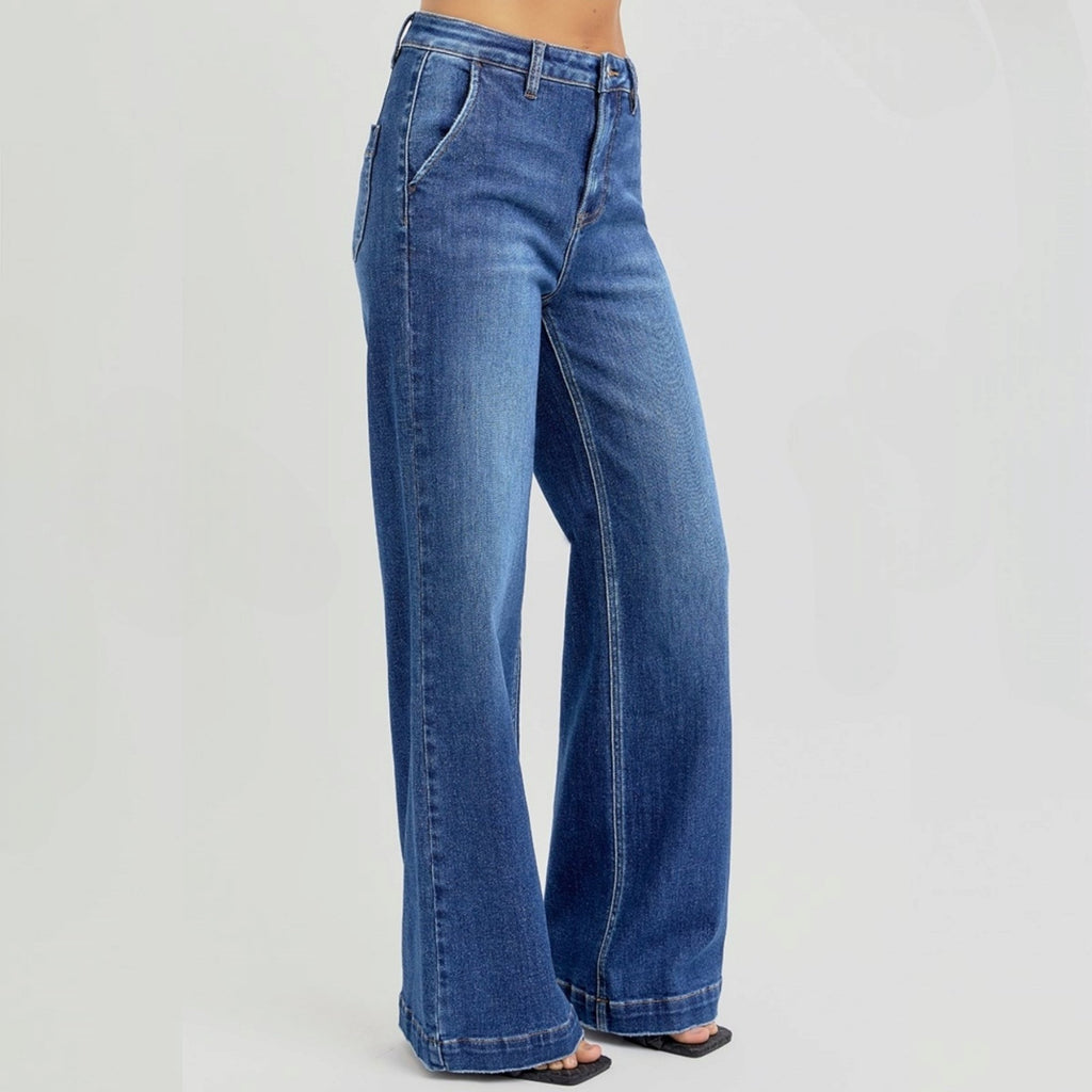 RISEN High Rise Slanted Pocket Jeans - 260 Broadway Boutique