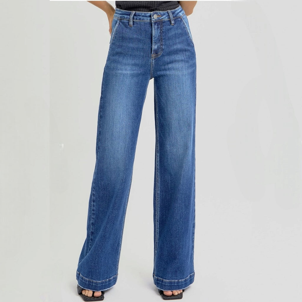 RISEN High Rise Slanted Pocket Jeans - 260 Broadway Boutique