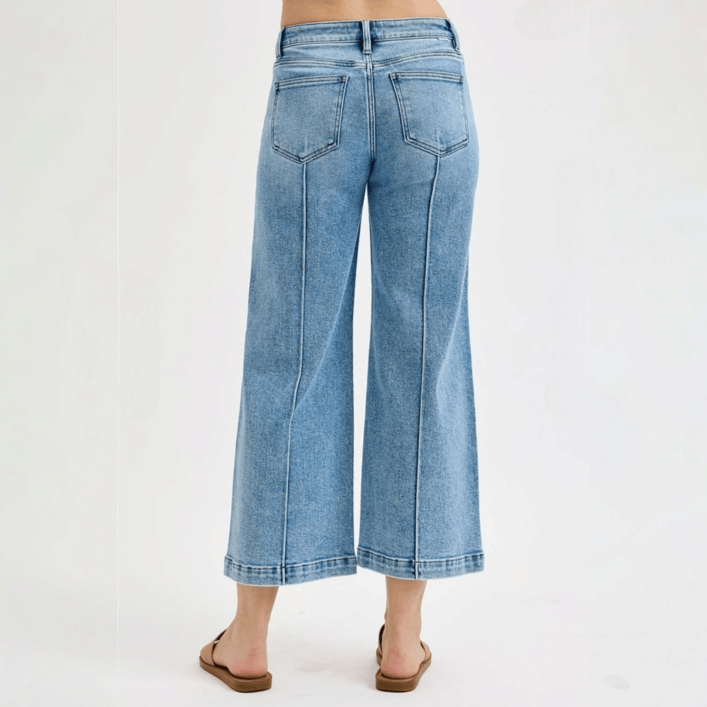 RISEN Mid Rise Crop Pintuck Jeans - 260 Broadway Boutique