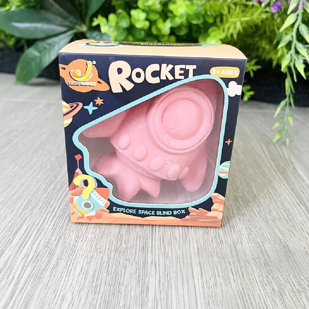 Rocket Shaped Gemstone Dig Kit Kids Archaeology Excavation Toys