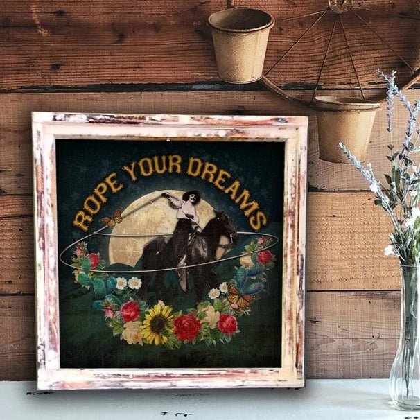 Rope Your Dreams Square Framed Canvas - 260 Broadway Boutique