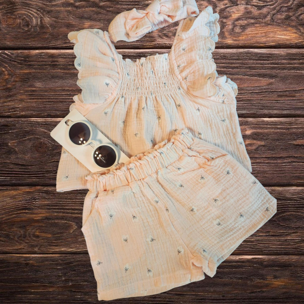 Ruffle Sleeve Shorts Set - 260 Broadway Boutique