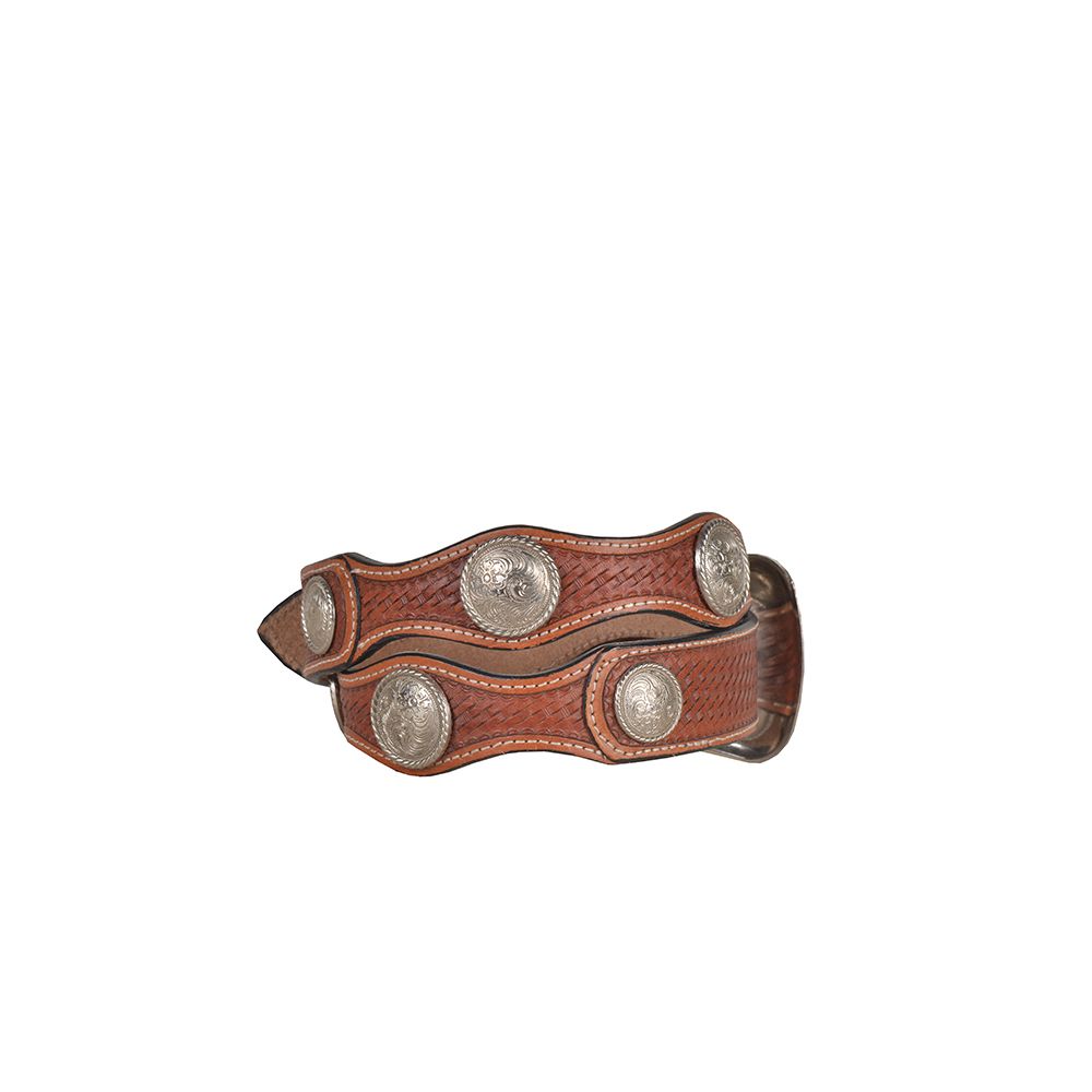 Rustic Woods Hand - Tooled Leather Belt - 260 Broadway Boutique