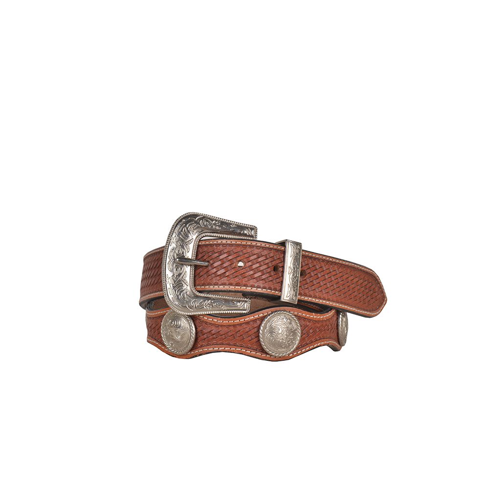 Rustic Woods Hand - Tooled Leather Belt - 260 Broadway Boutique