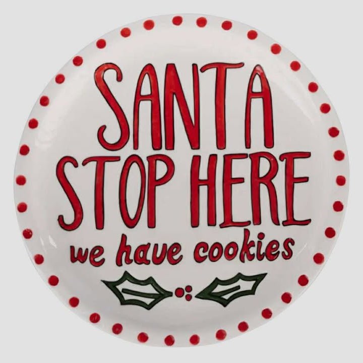 Santa Stop Here Plate & Milk Bottle - 260 Broadway Boutique
