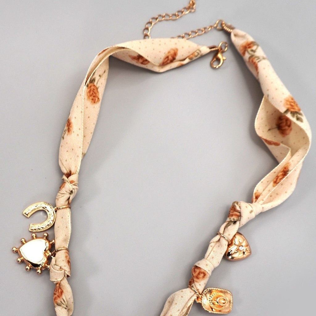 Scarf Charm Necklace - boot Cactus Hat Heart - 260 Broadway Boutique