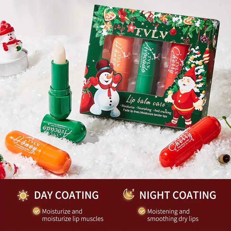 Seasonal Glow, Christmas Berry - Shaded Moisturizing Lip Balm Gift Set - 260 Broadway Boutique