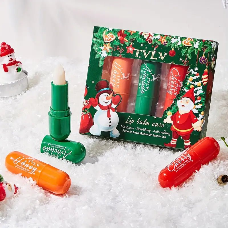 Seasonal Glow, Christmas Berry - Shaded Moisturizing Lip Balm Gift Set - 260 Broadway Boutique