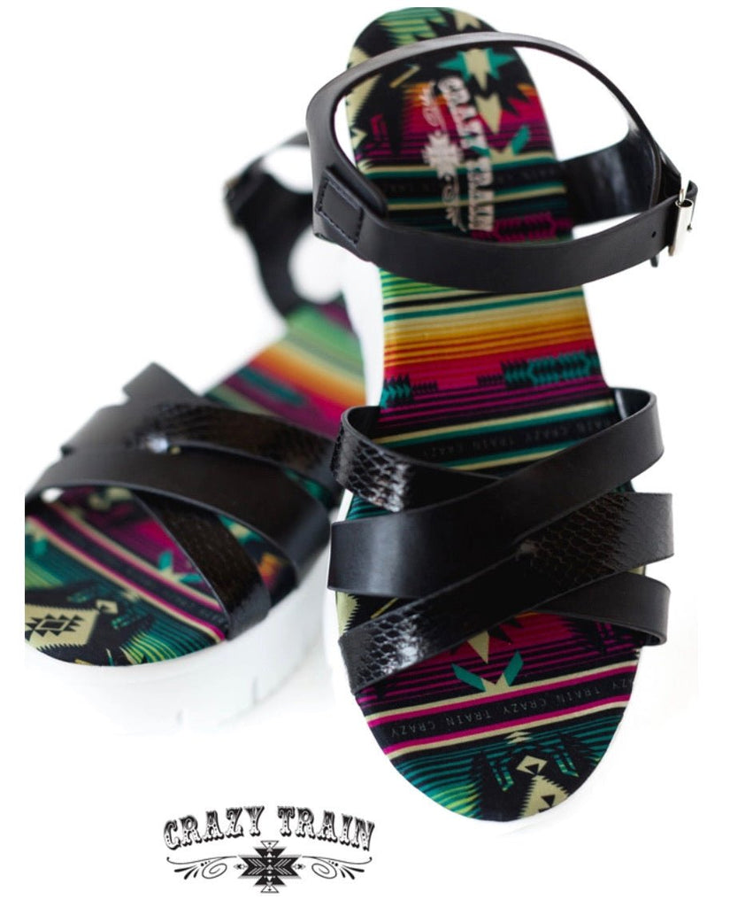 Serape platform sandals - 260 Broadway Boutique