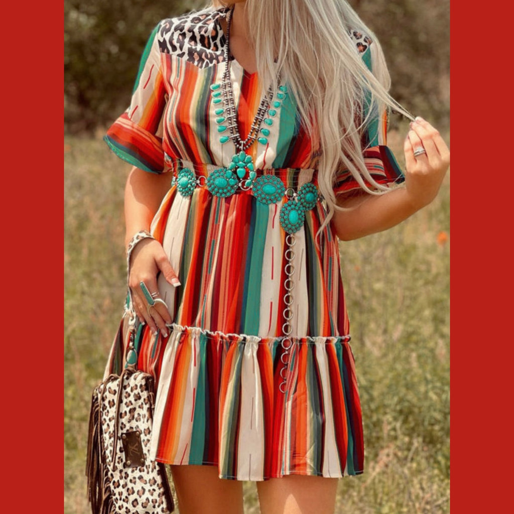 Serape Striped Dress - 260 Broadway Boutique