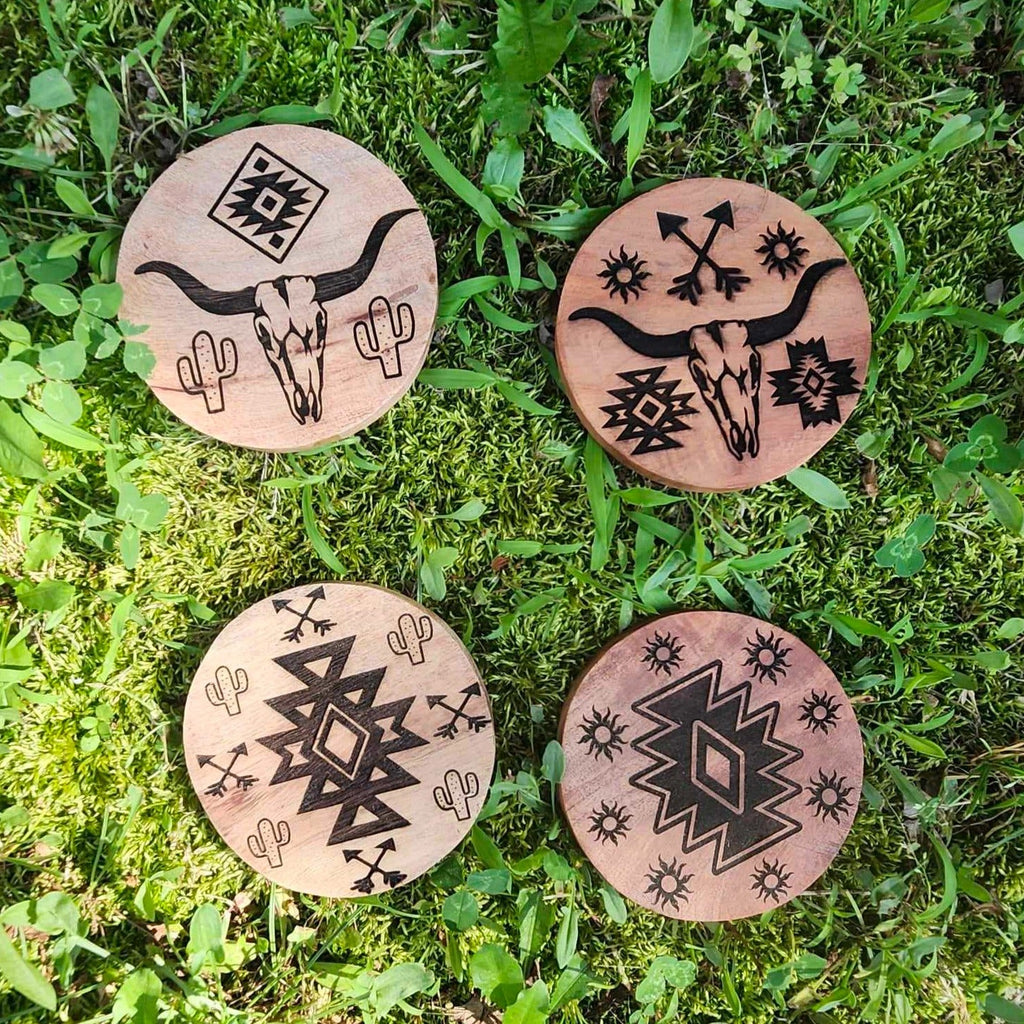 Set of 4 Western Coasters - 260 Broadway Boutique