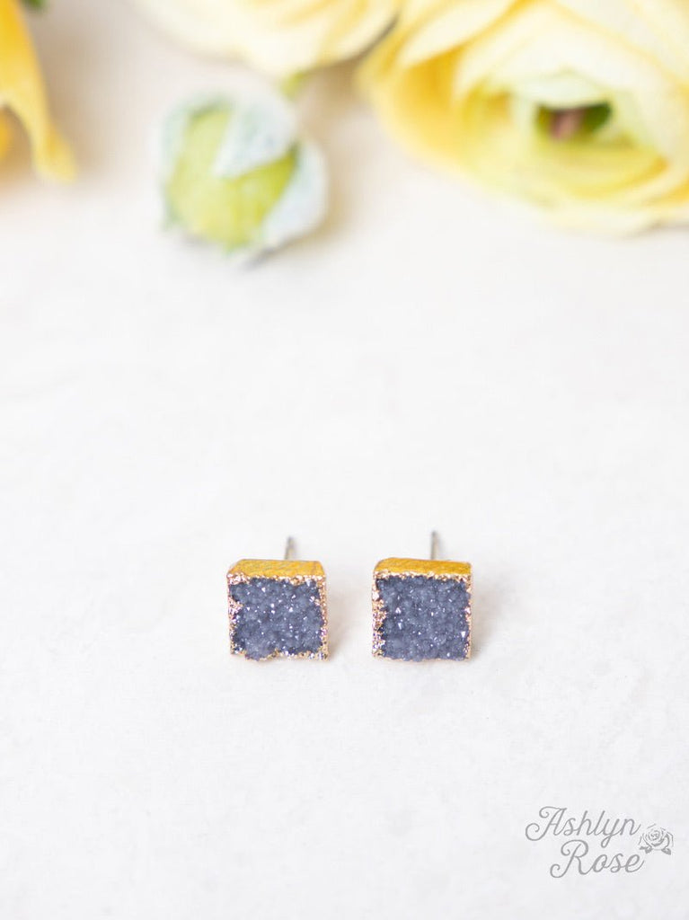 Set to Shine Faux Druzy Studs (Multiple Colors) - 260 Broadway Boutique