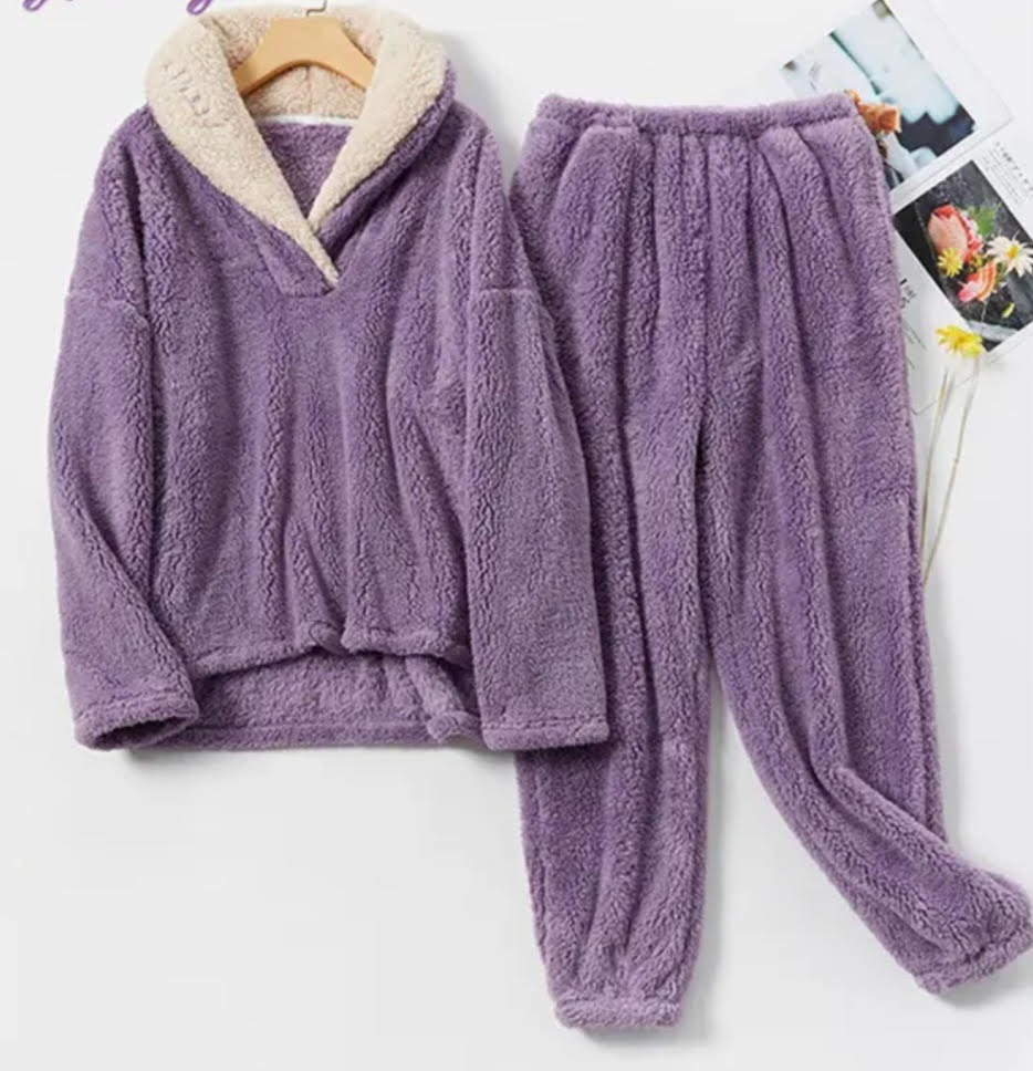 Sherpa Fleece Lounge Set (3 Color Options) - 260 Broadway Boutique