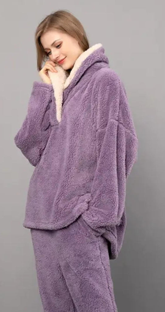 Sherpa Fleece Lounge Set (3 Color Options) - 260 Broadway Boutique