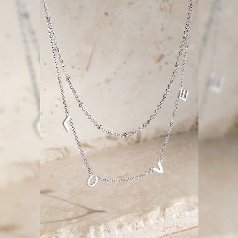 Silver LOVE Charm Necklace - 260 Broadway Boutique