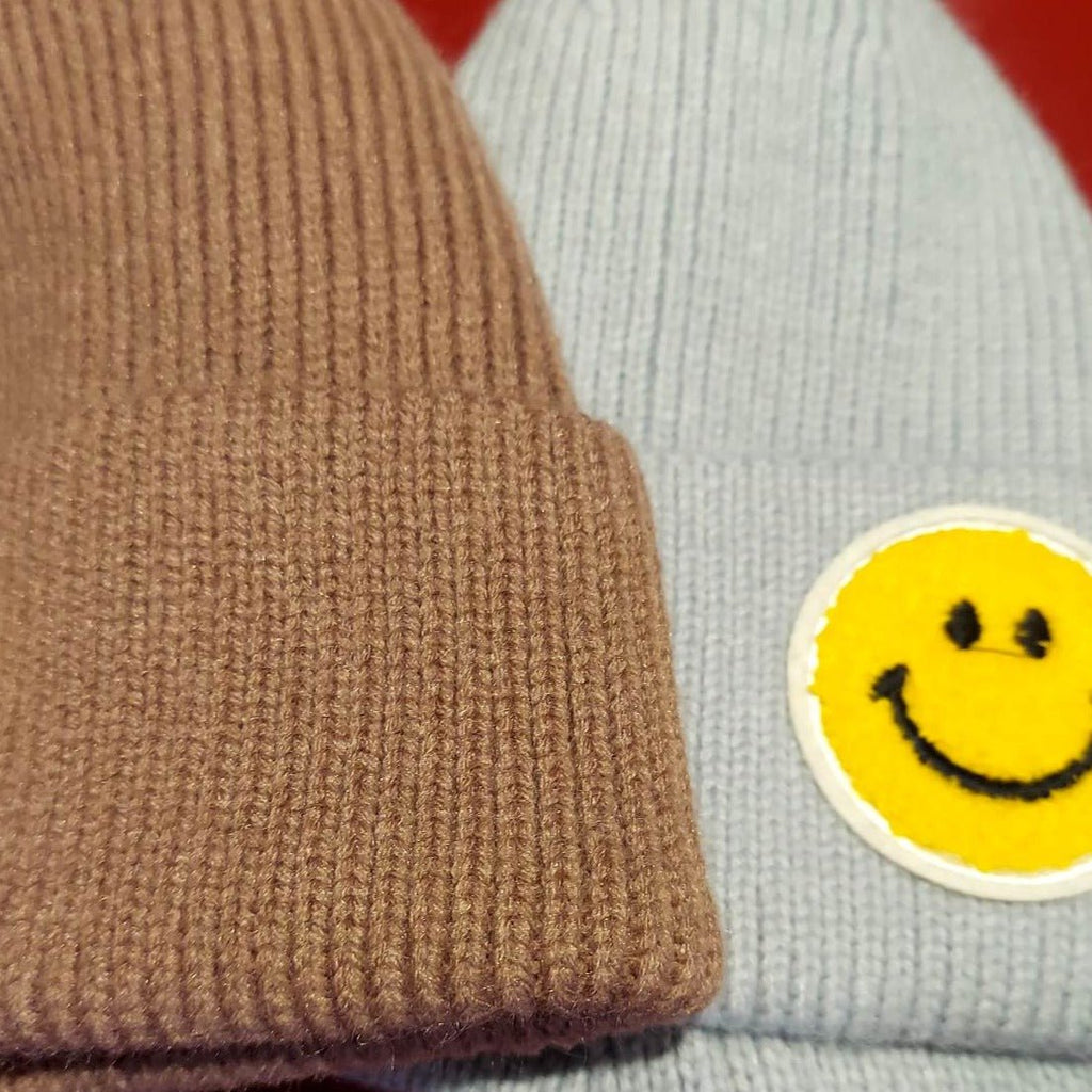 Smiley Face Three - dimensional Embroidered Knitted Hat - 260 Broadway Boutique