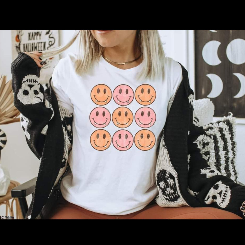 Smiley Face w/Fangs Tee - 260 Broadway Boutique