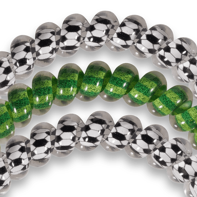 Soccer - Small Spiral Hair Coils, Hair Ties, 3 - pack - 260 Broadway Boutique