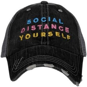 SOCIAL DISTANCE YOURSELF WHOLESALE TRUCKER HATS - 260 Broadway Boutique