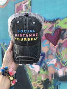 SOCIAL DISTANCE YOURSELF WHOLESALE TRUCKER HATS - 260 Broadway Boutique