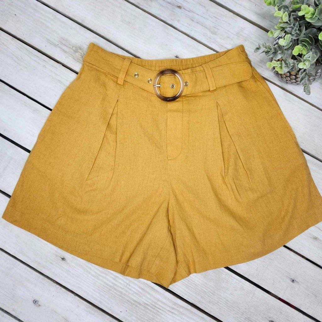 Solid Plicated Detail Shorts - 260 Broadway Boutique