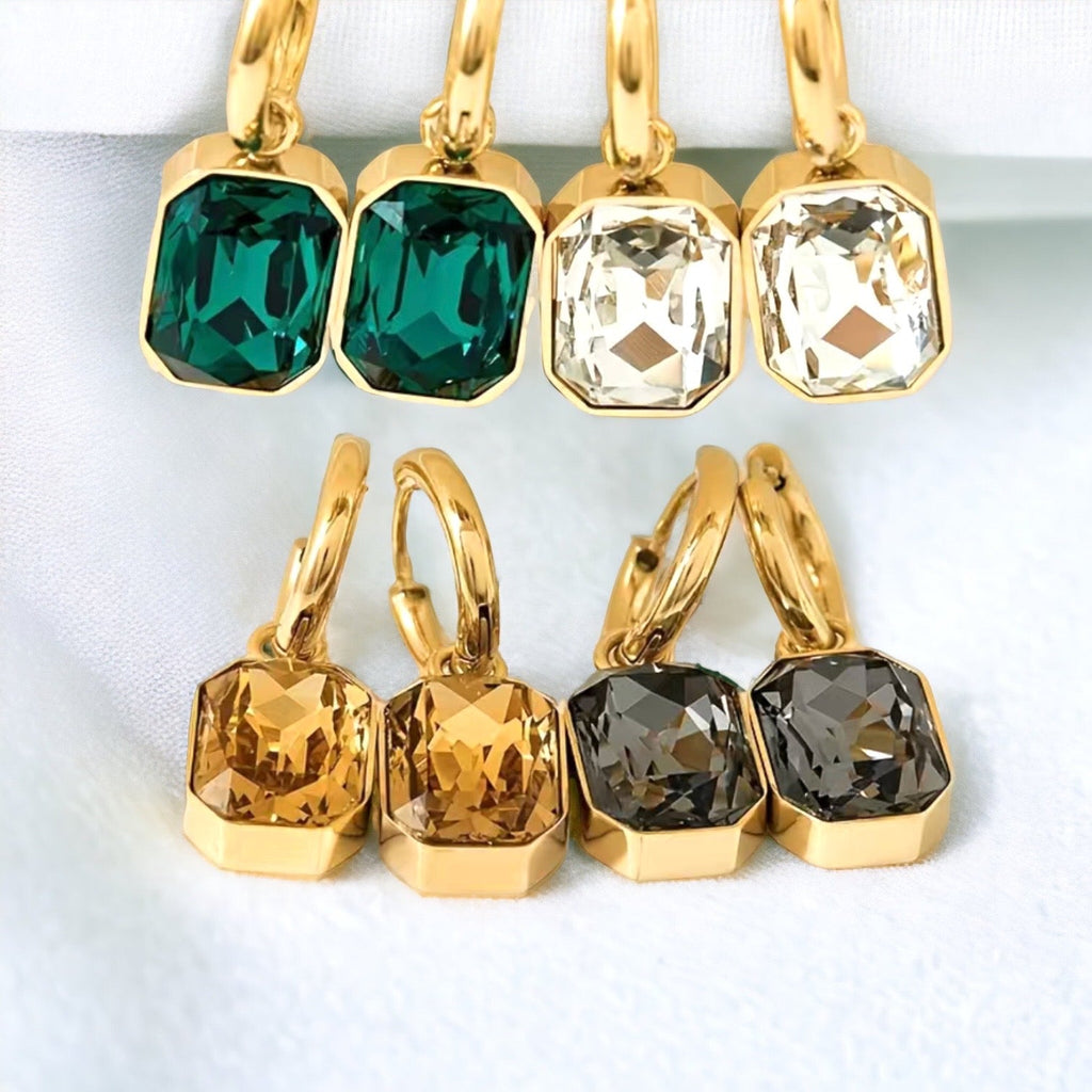 Square Jewel Drop Earring - 260 Broadway Boutique