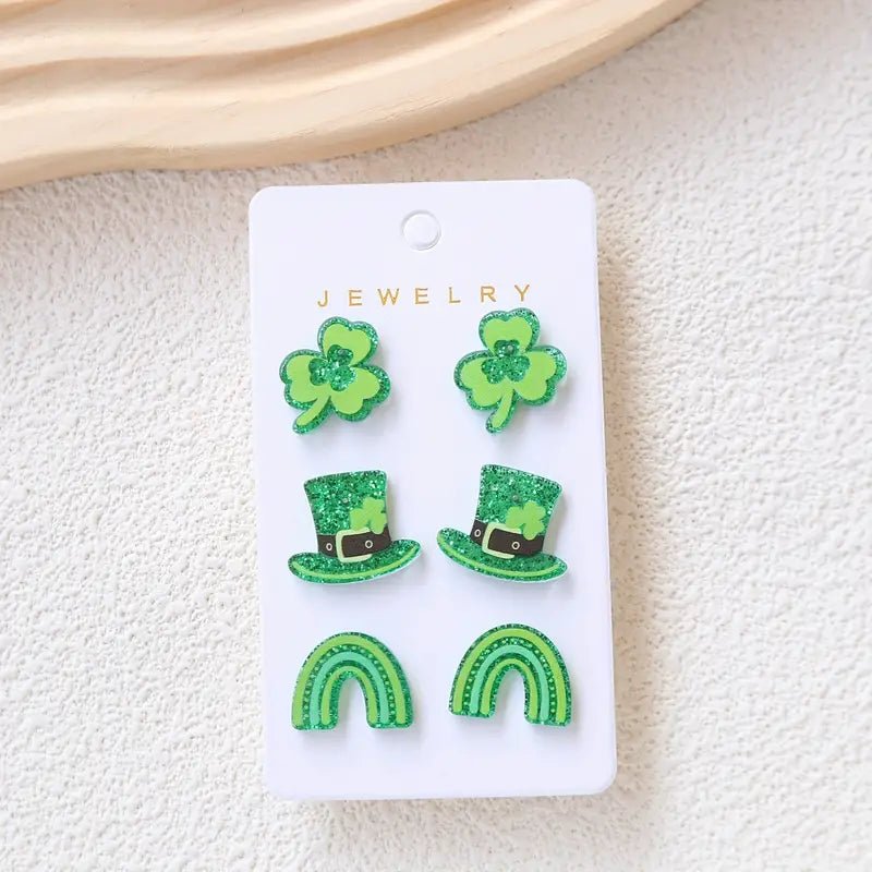 St. Patrick'S Day Acrylic Earrings Set - 260 Broadway Boutique