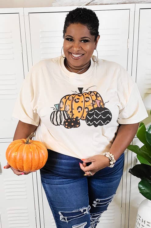 Stacked Pumpkin Tee - 260 Broadway Boutique