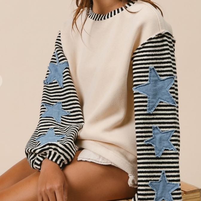 Star Patch Knitted Top - 260 Broadway Boutique