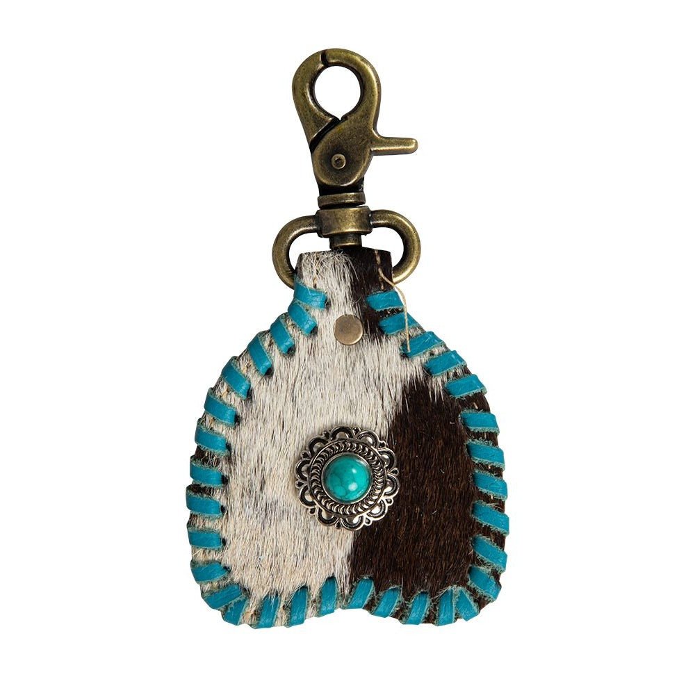 Stitched Hairon Hide Key Fob - 260 Broadway Boutique