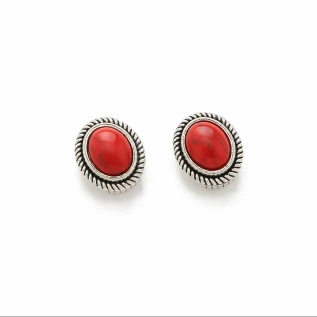 Stone Stud Earrings (2 Colors) - 260 Broadway Boutique