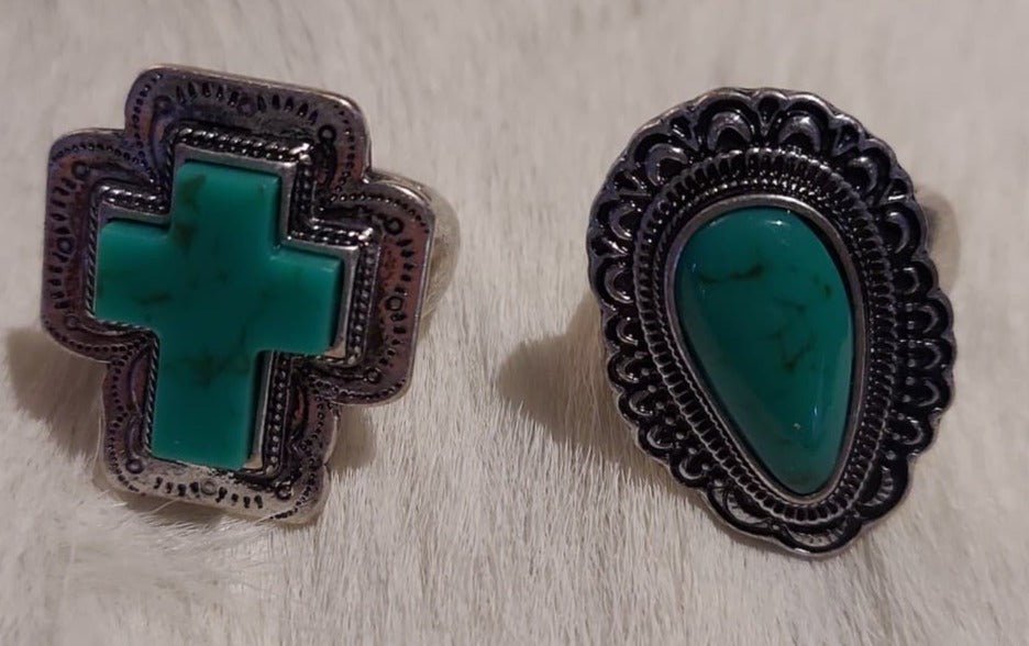 Stretchy Turquoise Rings (2 Styles) - 260 Broadway Boutique