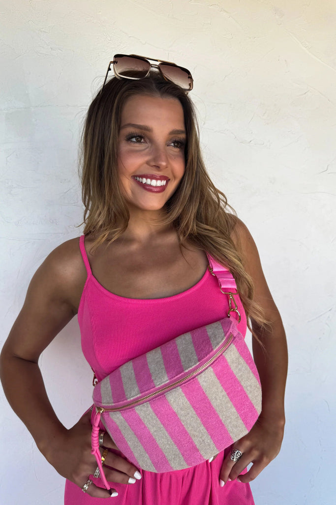 Stripe Terry Bum Bag (2 Colors) - 260 Broadway Boutique