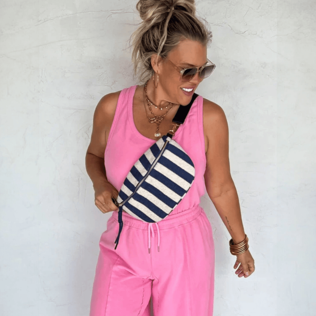 Stripe Terry Bum Bag (2 Colors) - 260 Broadway Boutique