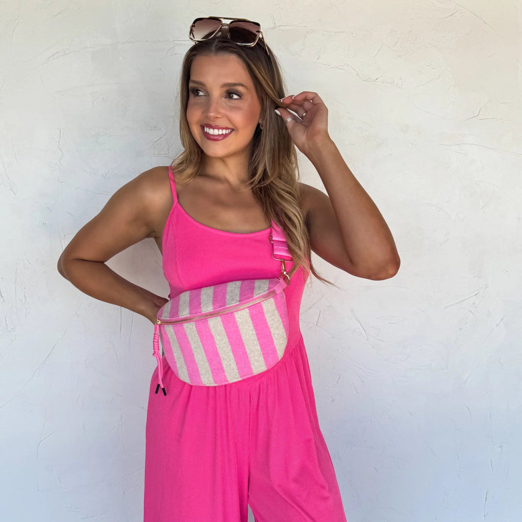 Stripe Terry Bum Bag (2 Colors) - 260 Broadway Boutique