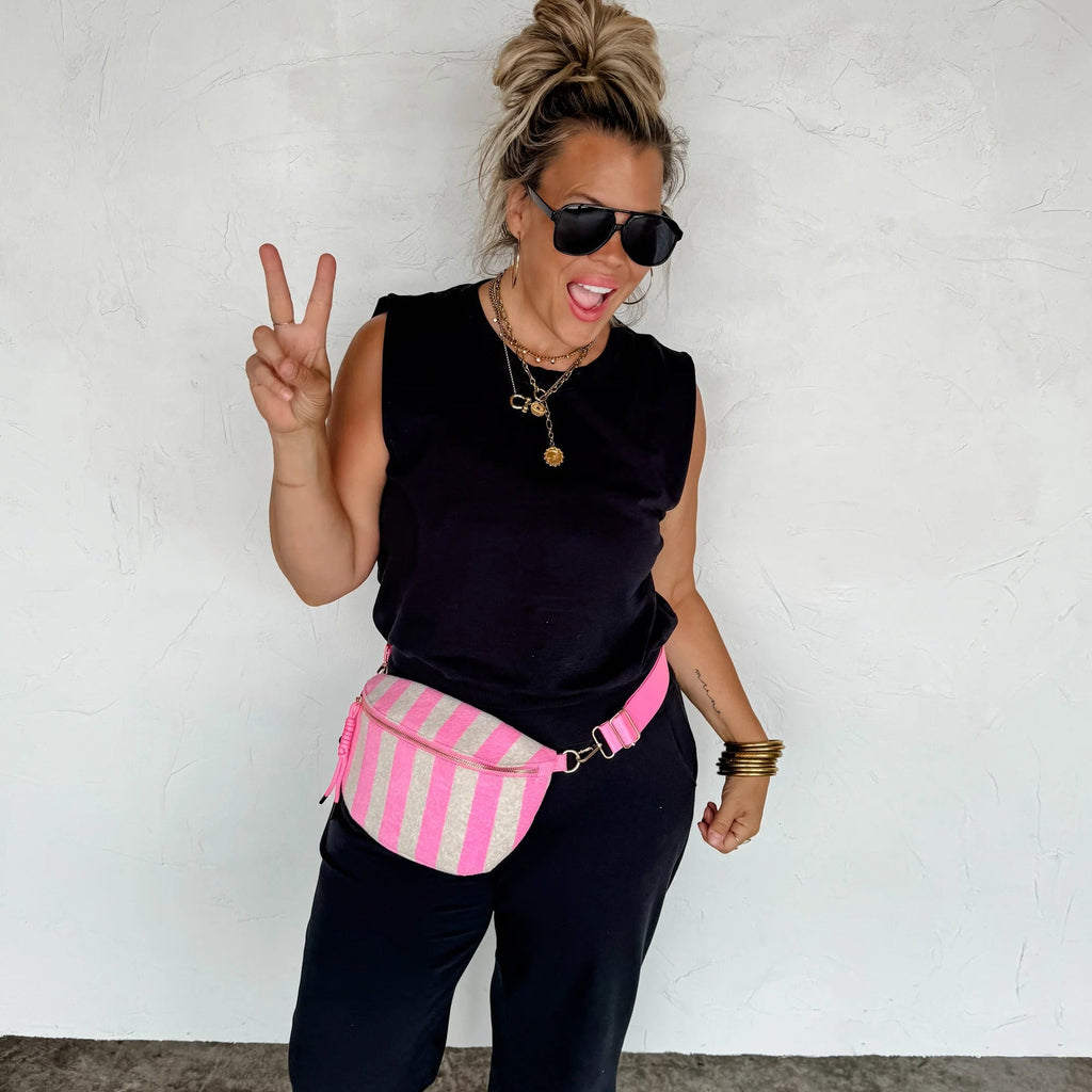Stripe Terry Bum Bag (2 Colors) - 260 Broadway Boutique
