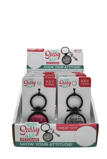 Sweet N Sassy Metal Key Chain Assortment BULK - 260 Broadway Boutique