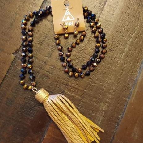 Tassel Necklace Earring Set - 260 Broadway Boutique