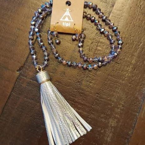 Tassel Necklace Earring Set - 260 Broadway Boutique