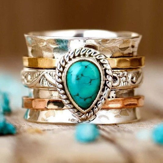 Teardrop Natural Stone Ring - 260 Broadway Boutique