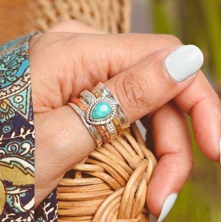Teardrop Natural Stone Ring - 260 Broadway Boutique