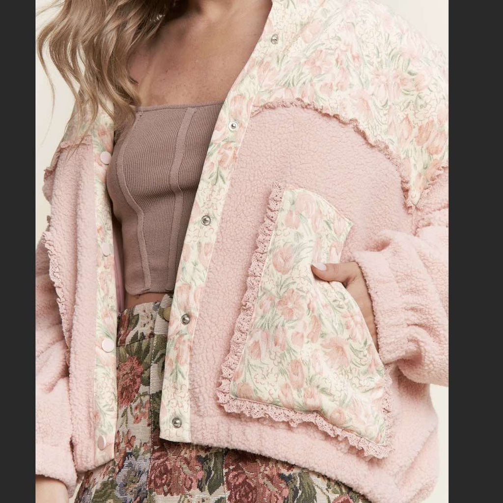 The Teddy Pink Boho Jacket - 260 Broadway Boutique