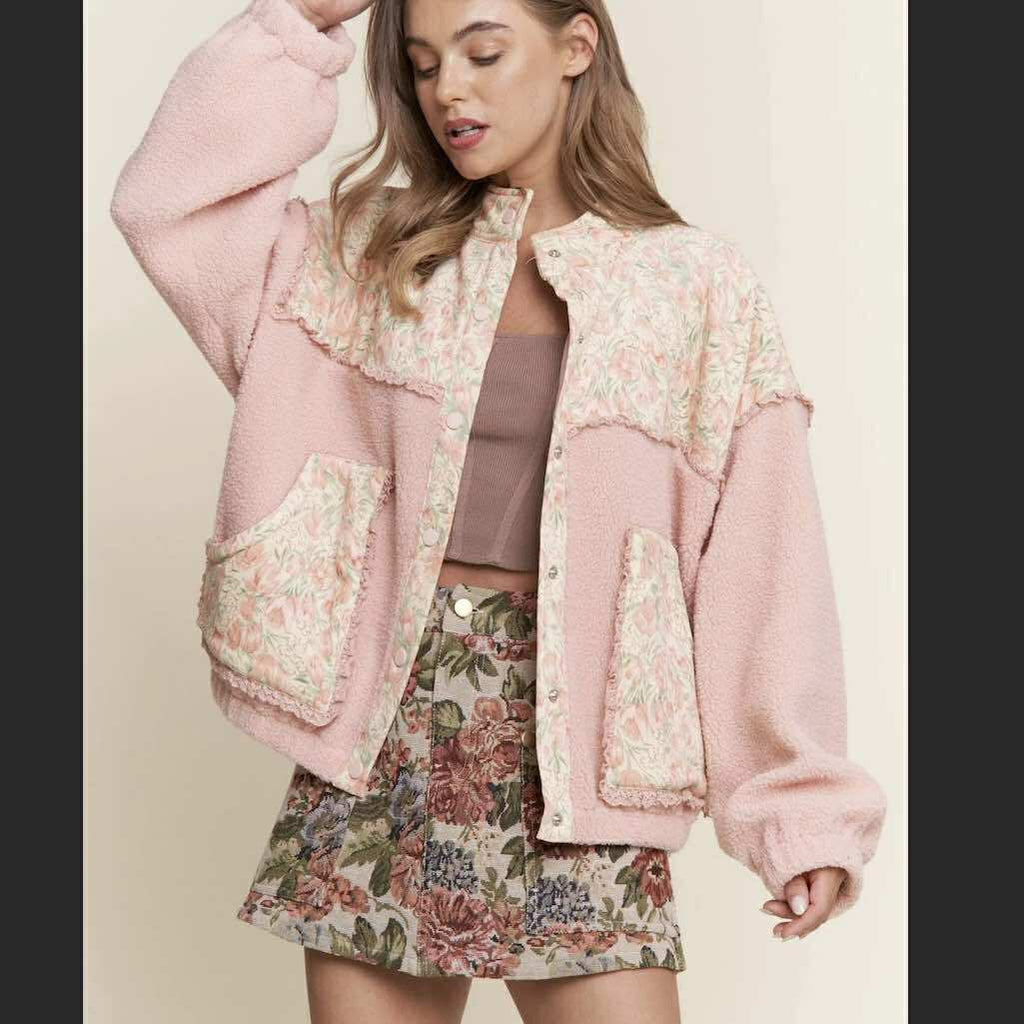 The Teddy Pink Boho Jacket - 260 Broadway Boutique